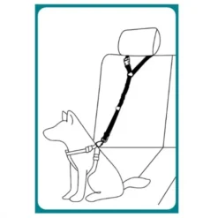 Basic Travel Bilbälte till Hund med Fäste runt Nackstöd