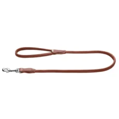 Hunter Round & Soft Hundkoppel Läder Brun
