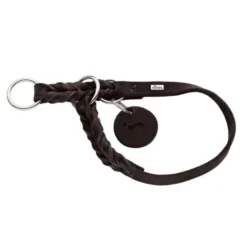 Hunter Solid Education Hundhalsband Läder Mörkbrun